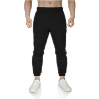 Mens Fleece Skinny Track Pants Jogger Gym Casual Sweat Trackies Warm Trousers - Black/White Stripe - L thumbnail