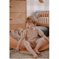 Ponchik Babies + Kids - Ribbed Cotton Romper - Sugar Cookie - 3-6 months thumbnail