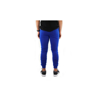 Mens Skinny Track Pants Joggers Trousers Gym Casual Sweat Cuffed Slim Trackies Fleece - Royal Blue - XL thumbnail