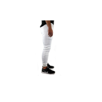 Mens Skinny Track Pants Joggers Trousers Gym Casual Sweat Cuffed Slim Trackies Fleece - White - 3XL thumbnail