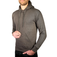 Adult Mens 100% Cotton Fleece Hoodie Jumper Pullover Sweater Warm Sweatshirt - Charcoal Grey - XL thumbnail