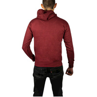 Adult Mens 100% Cotton Fleece Hoodie Jumper Pullover Sweater Warm Sweatshirt - Maroon/Burgundy - L thumbnail