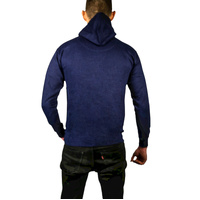Adult Mens 100% Cotton Fleece Hoodie Jumper Pullover Sweater Warm Sweatshirt - Navy - L thumbnail