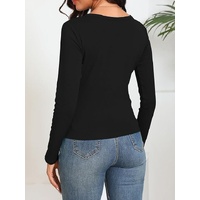 Womens Thermal Cotton Long Sleeve Spencer Tops Long Sleeve Underwear in Black - 20-22 thumbnail