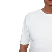 Mens Merino Wool Blend Short Sleeve Thermal Top Underwear Thermals Base Layer - Natural - XXL thumbnail