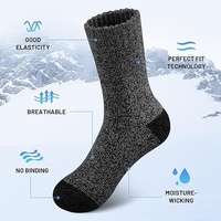 6 Pairs Heavy Duty Wool Blend Work Socks Extra Thick Cushion in Assorted Colours - 2-8 thumbnail