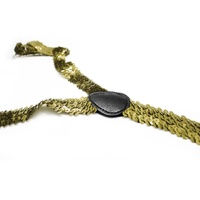 SEQUIN SUSPENDERS Unisex Adjustable Braces Clip On Elastic Y-Back  - Gold thumbnail