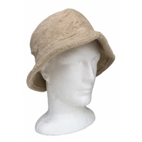 Stingy Brim Terry Towelling Bucket Hat Daggy Fishing Camping Lad Cap 100% COTTON - Beige - S/M thumbnail