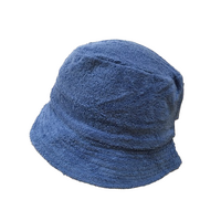 Stingy Brim Terry Towelling Bucket Hat Daggy Fishing Camping Lad Cap 100% COTTON - Blue - L/XL thumbnail