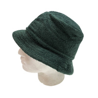 Stingy Brim Terry Towelling Bucket Hat Daggy Fishing Camping Lad Cap 100% COTTON - Bottle Green - S/M thumbnail