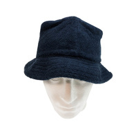 Stingy Brim Terry Towelling Bucket Hat Daggy Fishing Camping Lad Cap 100% COTTON - Navy Blue - S/M thumbnail