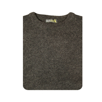 100% SHETLAND WOOL CREW Round Neck Knit JUMPER Pullover Mens Sweater Knitted - Charcoal (29) - 6XL thumbnail