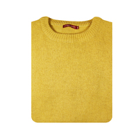 100% SHETLAND WOOL CREW Round Neck Knit JUMPER Pullover Mens Sweater Knitted - Corn (14) - L thumbnail