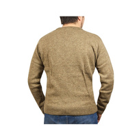 100% Shetland Wool V Neck Knit Jumper Pullover Mens Sweater Knitted - Nutmeg (23) - 6XL thumbnail