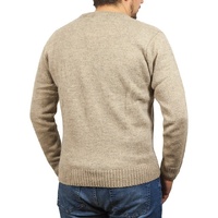 100% Shetland Wool V Neck Knit Jumper Pullover Mens Sweater Knitted - Oat Marle (03) - 5XL thumbnail