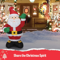 135cm Christmas Charm Inflatable Santa Claus Decor w/ LED Lights Blow Up Xmas thumbnail