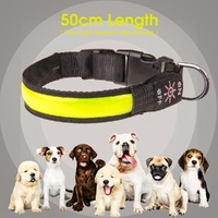 LED Dog Cat Collar USB Rechargeable Nylon Glow Flashing Light Up Safety Puppy thumbnail