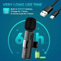 Hridz K9 Wireless Rechargeable 2 in 1 Lightning Microphone For Lightning Port Devices Recording Interview thumbnail