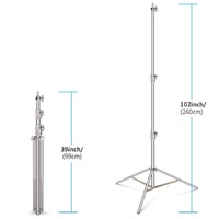 Hridz Stainless Steel 2.8m Heavy Duty Light Stand for Studio Softbox Bowen Lights Photography Studio 280cm Tripod thumbnail