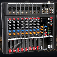 Hridz CT-80S Professional Audio Mixer – 8 Channels Bluetooth USB Mixer with Effects, 48V Phantom Power, and Built-in Sound Card, 8 Channels Audio Soun thumbnail