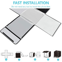 HRIDZ 60cm Portable Photo Studio LED Light Tent Bar Cube Soft Box Room thumbnail