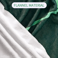NNEOBA Green Leaf-Shaped Flannel Blanket thumbnail