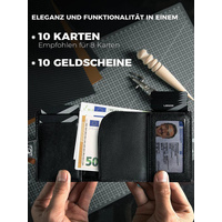 NNEOBA Mens Blocker Wallet - Genuine Leather Wallet with Coin Pocket, Black thumbnail