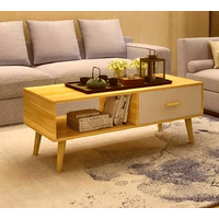 NNECN Coffee Table with Storage Drawer and Open Shelf thumbnail