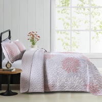 Mosaic Quilted coverlet and pillowcovers set: Unique Patchwork Design - Queen size thumbnail