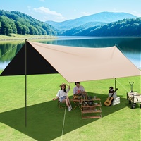 Outdoor camping square sky curtain, black glue sky curtain, sun and rain protection 500*300cm thumbnail