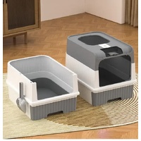 Pink Large Enclosed Cat Litter Box with Drawer and Scoop-Odor Control, Removable Tray, Easy Clean Design thumbnail