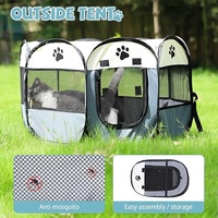 Portable Pet Playpen with Oxford Cloth, Foldable Octagon Dog & Cat Tent, Indoor & Outdoor Use  size 74*74*43cm thumbnail