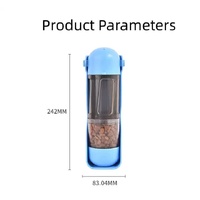2-in-1 Portable Pet Water and Food Bottle - Leak-Proof Design with Water Lock and Easy Dispenser,300ml Water+200ml food feeder  Blue Colour thumbnail
