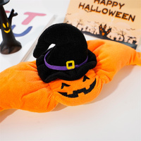 Halloween Pumpkin Hat for Cats - Adjustable Pet Costume with Witch Hat for Halloween Parties 3 pieces thumbnail
