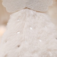 Fluffy Angel Hanging Ornament with Heart and Glitter Wings - Christmas Tree Decoration 16*10 cm White (6 pieces) thumbnail