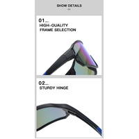 Fashionable Sports Sunglasses with Colorful Mirror Lenses – UV400 Protection for Cycling & Outdoor Activities  Orange red thumbnail