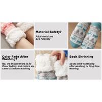 Festive Plush Christmas Socks , Warm Winter Slipper Socks with Snowflake Pattern, Non-slip floor socks Red Snowflake thumbnail