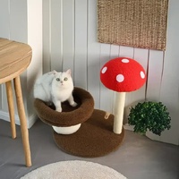 Mushroom-Themed Cat Tree with Cozy Bed and Scratching Post (48x48x58 cm) thumbnail