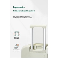 Smart Carry-On Luggage with Cup Holder & USB Charging Port - Mint green Color Spinner Suitcase for Travel Convenience  24 inch thumbnail