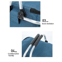 Insulated Picnic Basket with Aluminum Frame - Portable Collapsible Cooler Bag 18L 40*20*23cm(Navy Blue) thumbnail