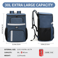 Insulated Cooler Backpack - Portable Outdoor Picnic and Beverage Bag with Bottle Opener (Gray) thumbnail