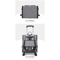 Grey 3-in-1 Pet Carrier: Rolling Backpack with Collapsible Design thumbnail
