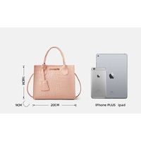 Elegant Crocodile Embossed Faux Leather Handbag - Green Tote with Dual Handle for Women 20*16*9cm thumbnail