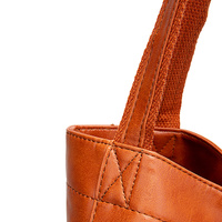 Vintage PU Leather Tote Bag - Stylish and Spacious Everyday Shoulder Bag  (Cameo Brown) thumbnail