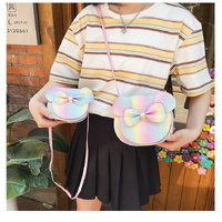 Adorable Bow Bear Crossbody Bag for Kids - rainbow-colored Shoulder Bag 18*17*8cm thumbnail