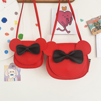 Adorable Bow Bear Crossbody Bag for Kids - Red Shoulder Bag 18*17*8cm thumbnail