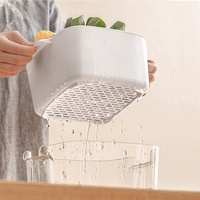 Two-Layer Drain Basket Colander - Small Size (Ivory, 2 set) thumbnail