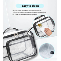 Clear PVC Tote Bag with Handle - Transparent Stadium-Approved Travel Organizer(Blue) thumbnail