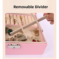 Luxury Jewelry Organizer Box - Elegant Multi-Compartment Storage Case (Pink)23*17*8.8cm thumbnail