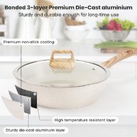 YEJ 12-Piece Non-Stick Complete Cookware Set | Pots, Pans & Utensils  (White) thumbnail